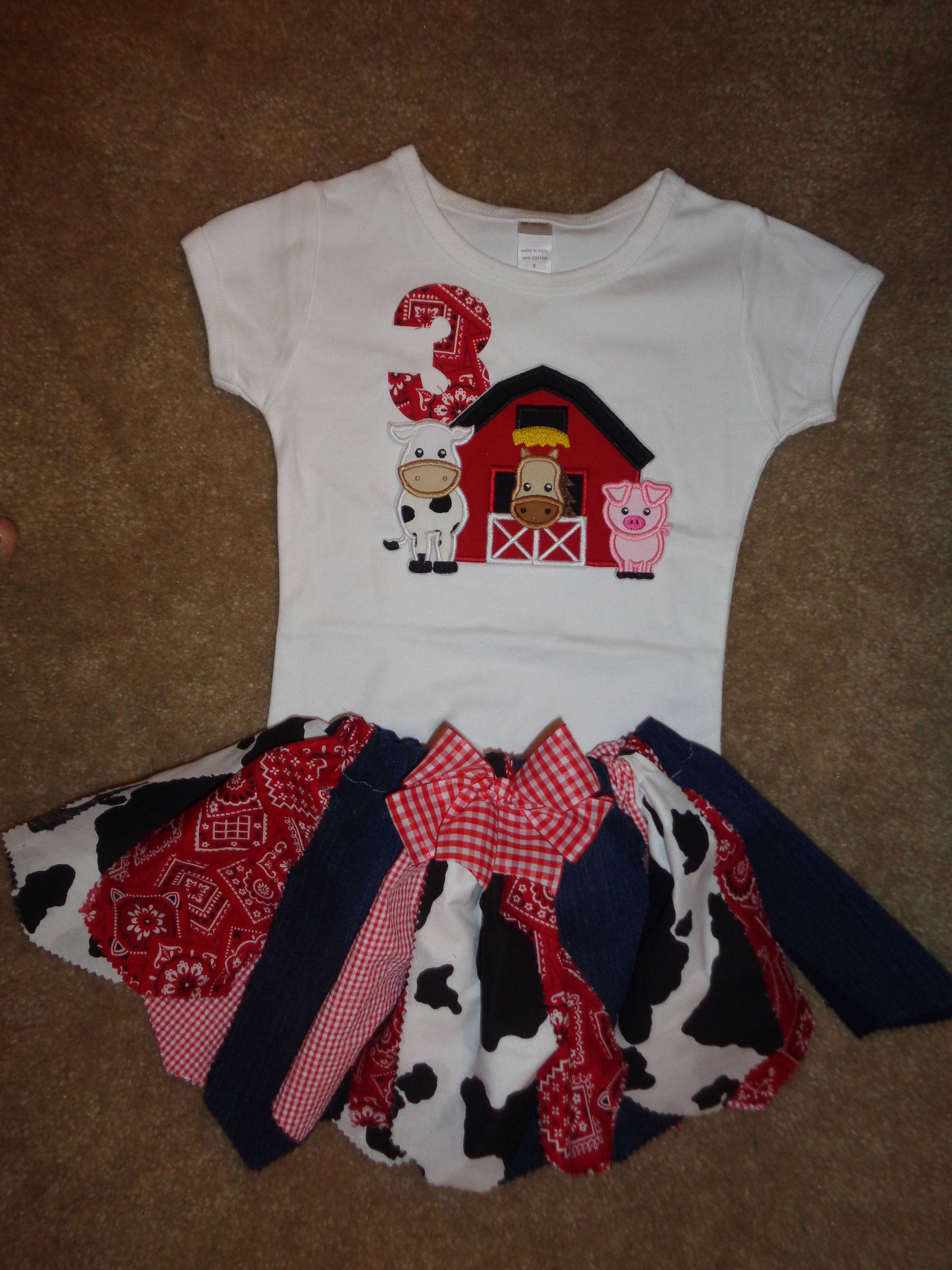 Birthday On The Farm Old McDonald FabricTutu Set