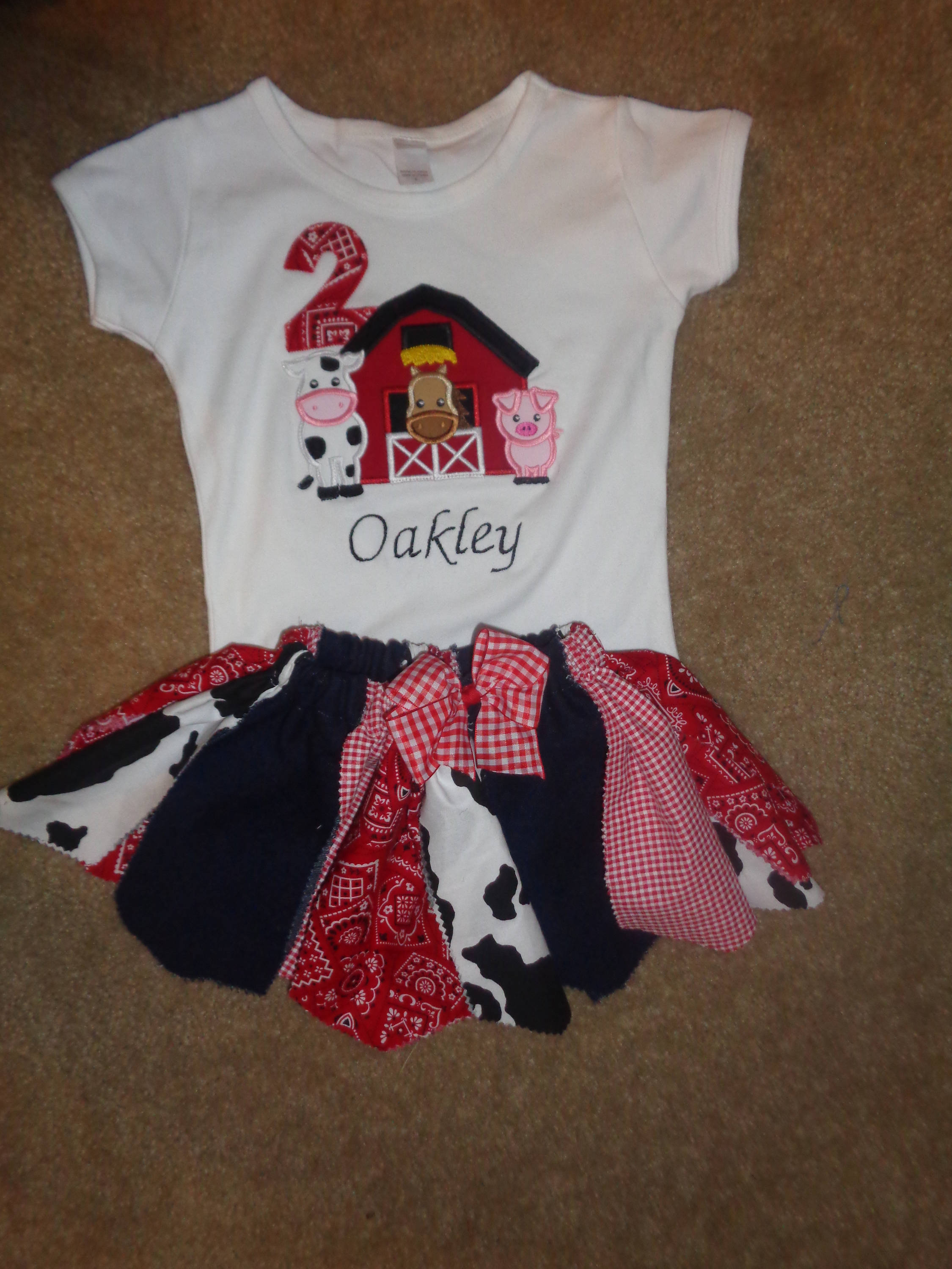 Birthday On The Farm Old McDonald FabricTutu Set