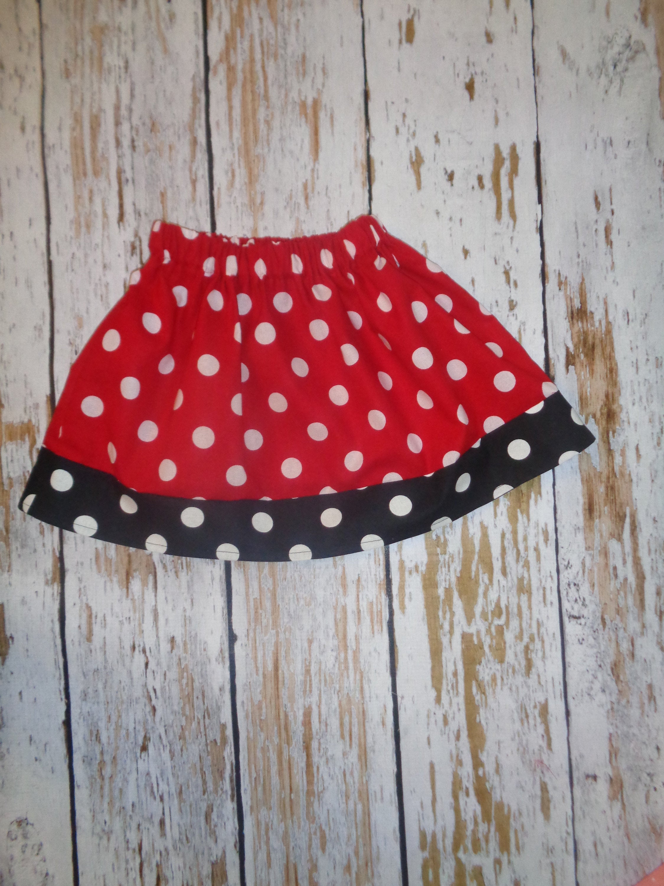 Themed Skirt, Girls skirt, Character Costume skirt, Red and black polka dot skirt,