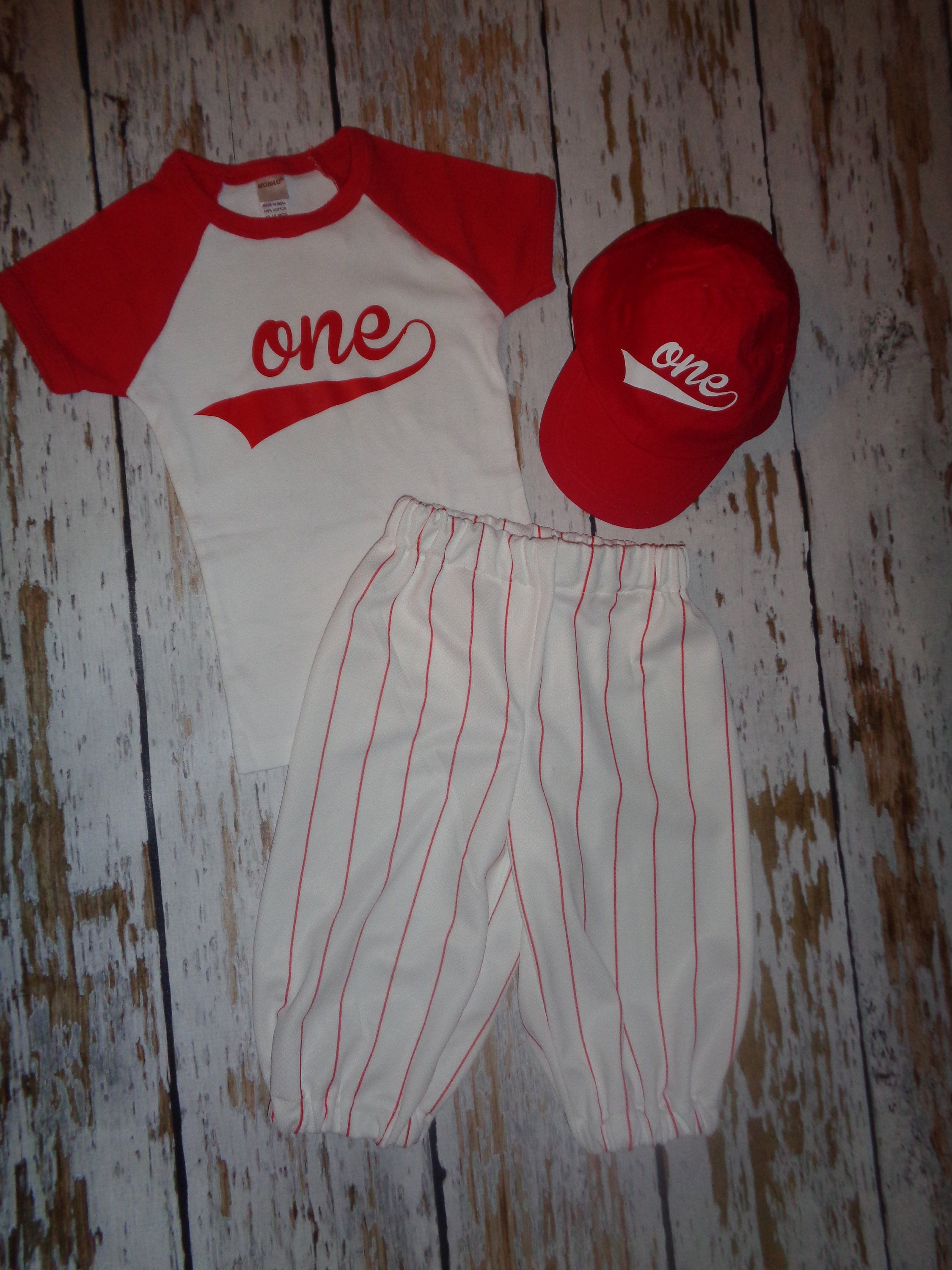 Baseball Cake smash outfit boy, Cake Smash Birthday outfit, Red Pinstripes, Baseball uniform, Baseball Pants Cap and tshirt