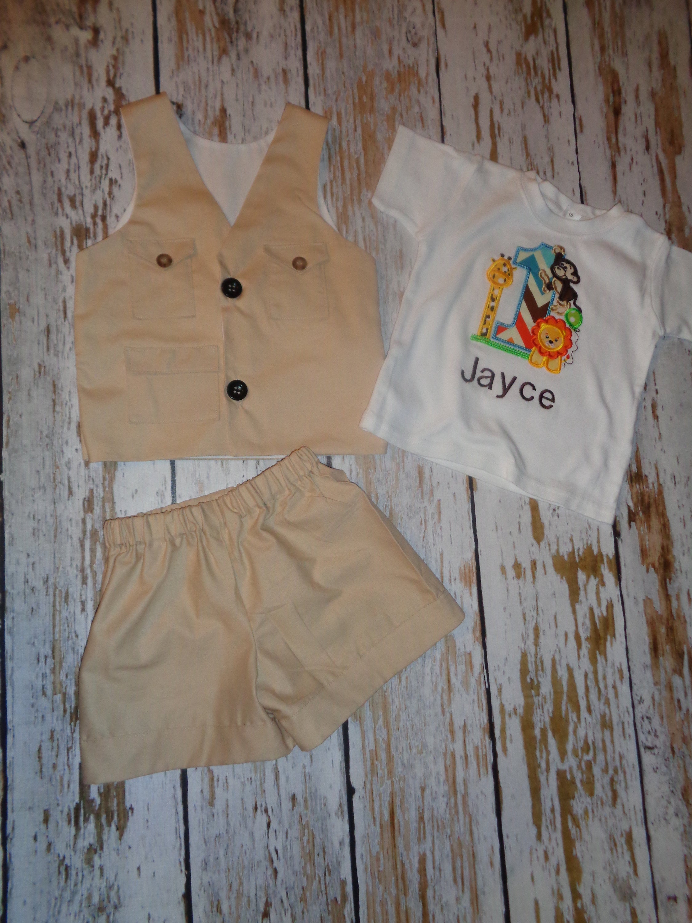 Personalized safari birthday Vest, Shorts and Shirt, boy birthday shirt, jungle birthday, zoo birthday, personalized shirts, Safari Birthday