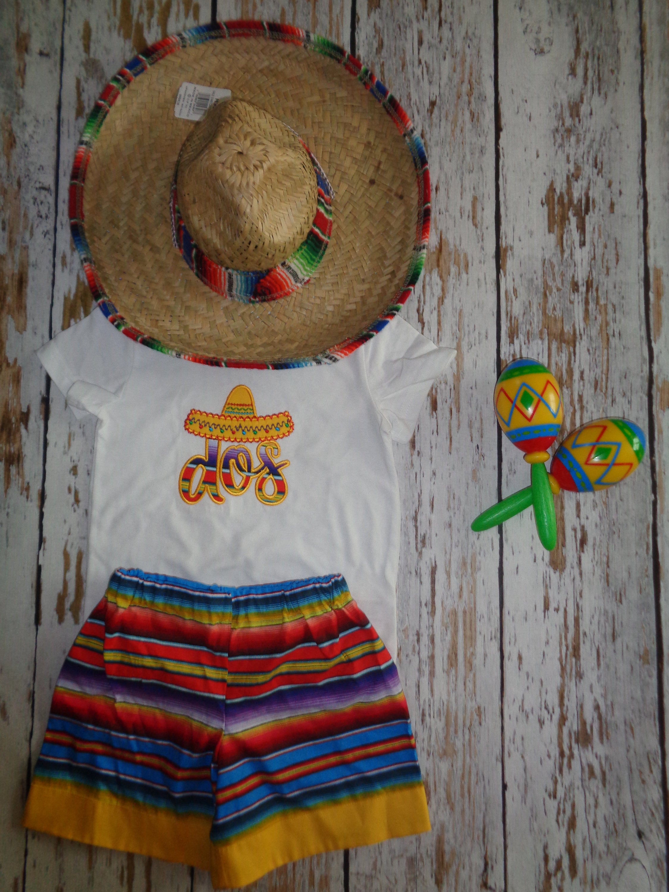 Fiesta Birthday Short Set,Fiesta Birthday,Sombrero 2nd Birthday,Serape Party, Dos Mexican Fiesta, Cinco de Mayo, Dos Birthday Set