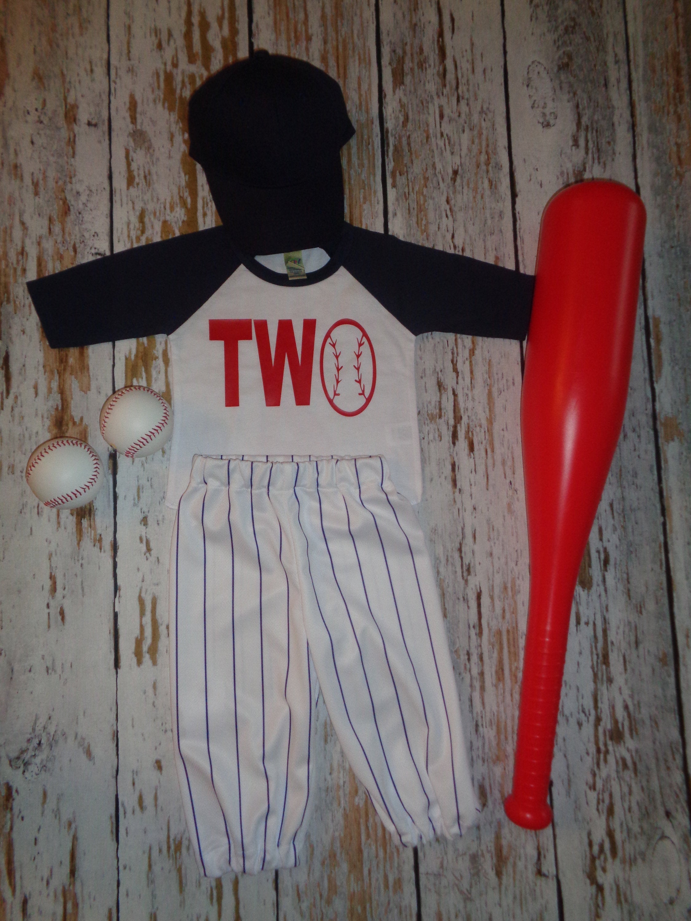 Baseball 2nd Birthday outfit boy, Two Birthday outfit, Navy Pinstripes, Baseball uniform, Baseball Pants Cap and tshirt, Baseball Pants