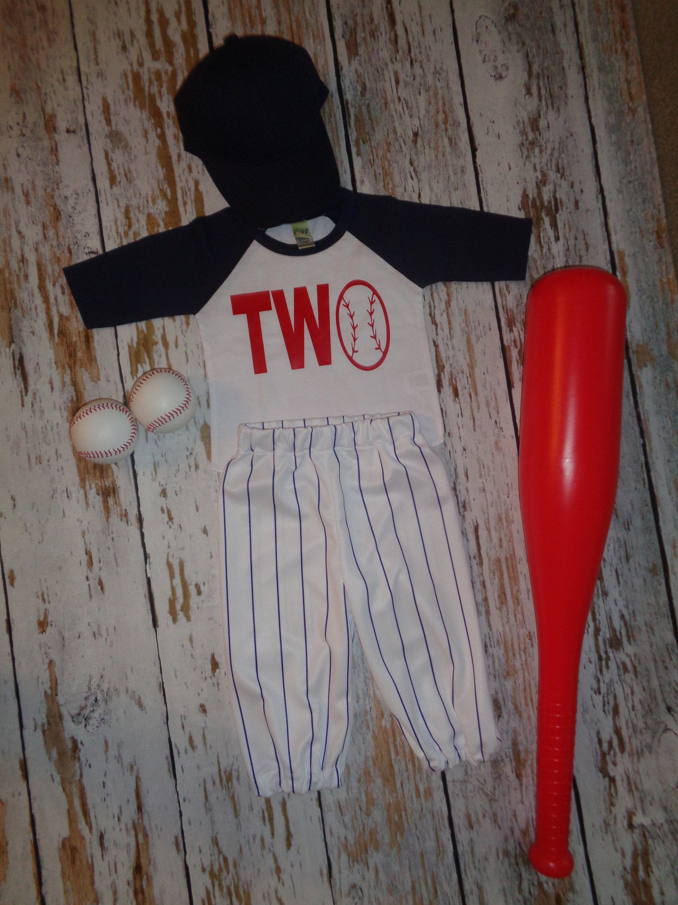 Baseball 2nd Birthday outfit boy, Two Birthday outfit, Navy Pinstripes, Baseball uniform, Baseball Pants Cap and tshirt, Baseball Pants