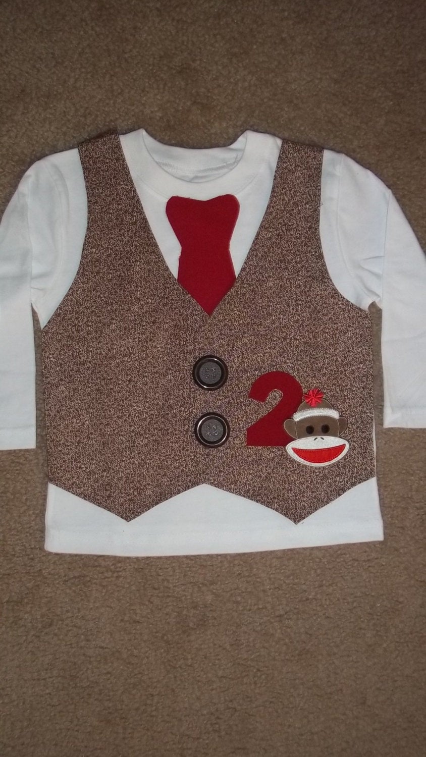 Sock Monkey Vest and Tie Shirt