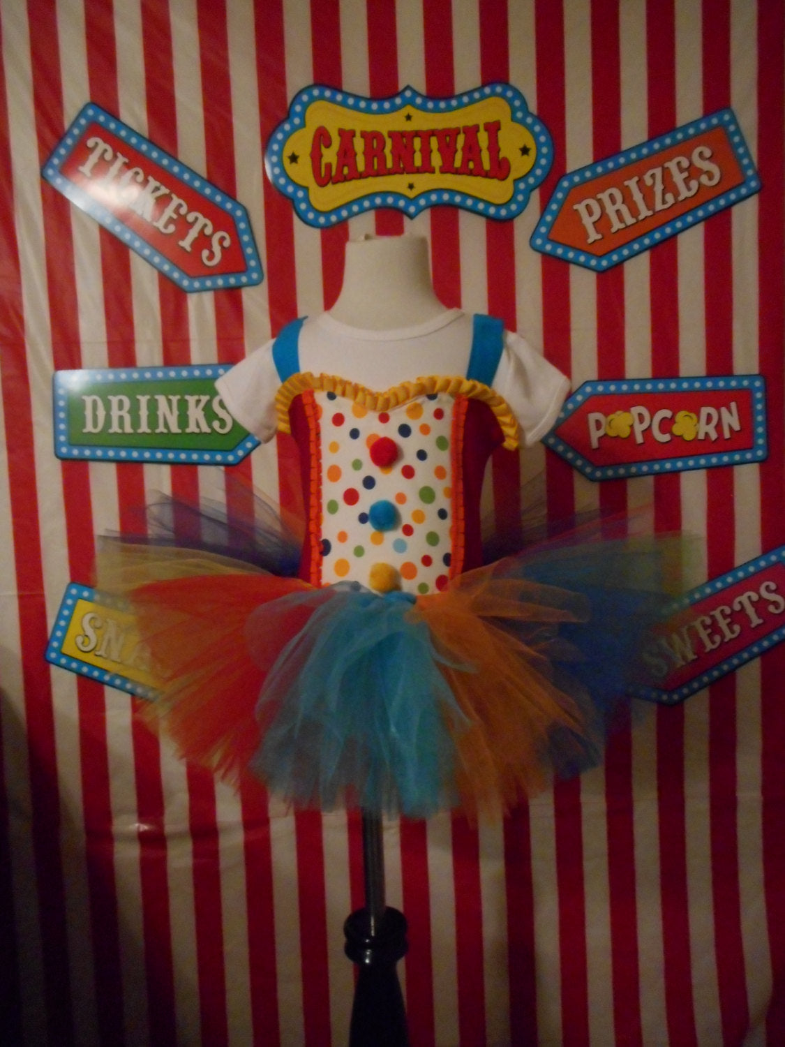 Rainbow CIRCUS CLOWN TUTU, Carinival themed tutu, Circus birthday tutu, Clown Tutu, Clown birthday girl, Carnival Party tutu, Circus tutu