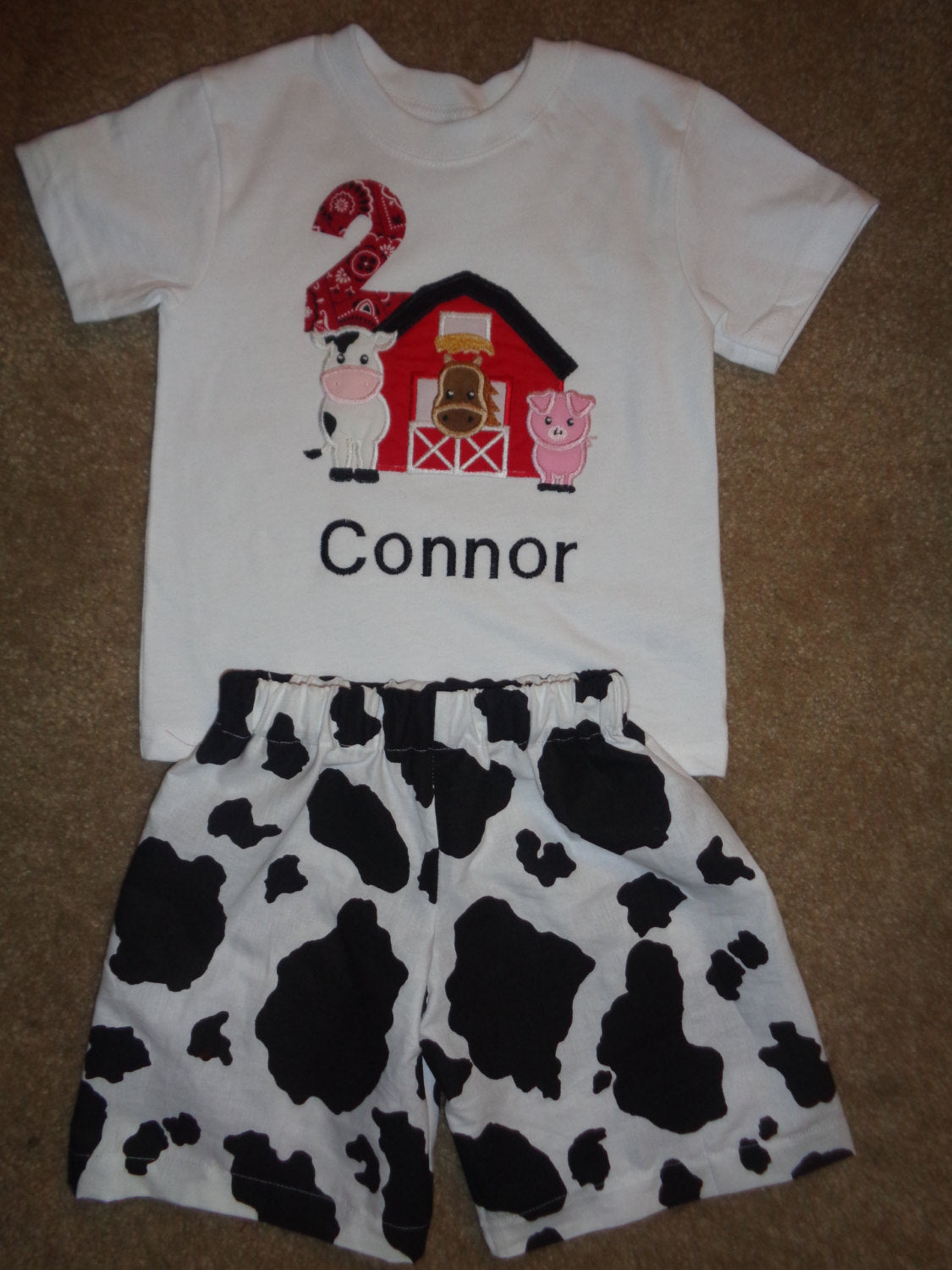 Boys Birthday on the Farm- Old McDonald Themed Boys Short Set
